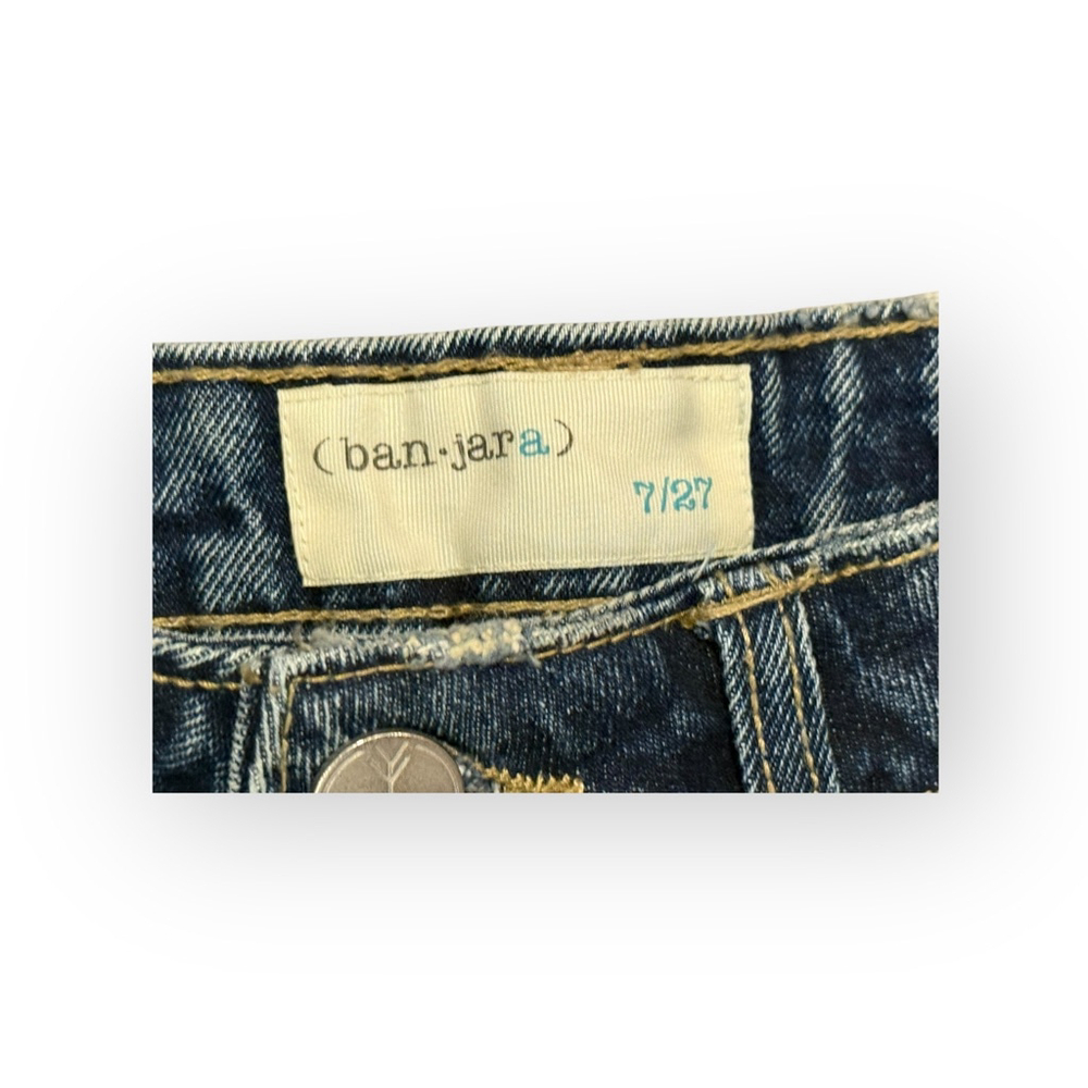 NWT ban.jara Women’s Super High Rise Loose Fit Denim Shorts Size 7/27 Distressed - Picture 2 of 8